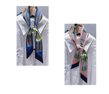 Horse Rope Printed Skinny Scarf | Bag Handle | Bag Charm | Hair Ribbon Headband | Neck Scarf