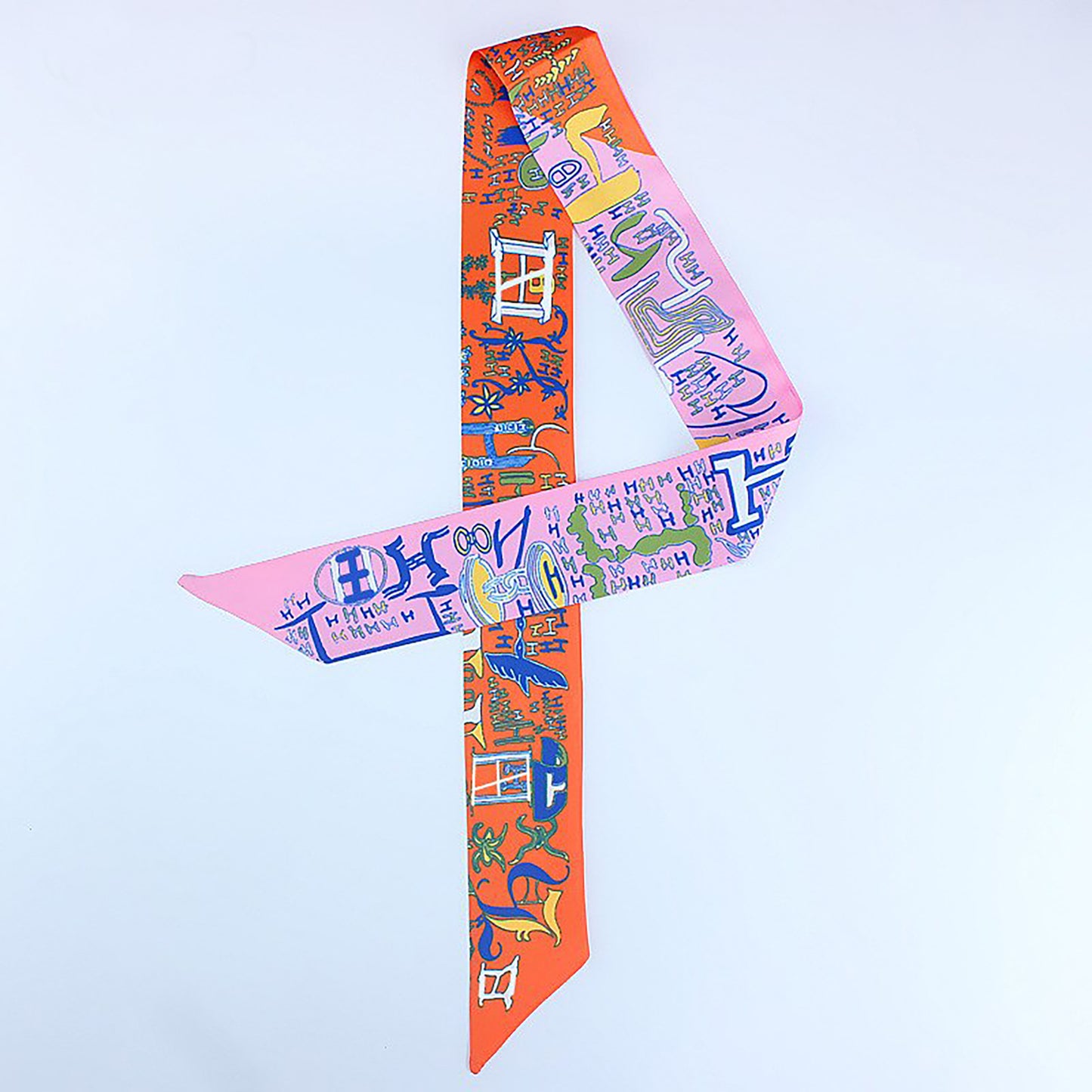 Letter Printed Skinny Scarf | Bag Handle | Bag Accessories | Hair Ribbon Headband | Neck Scarf