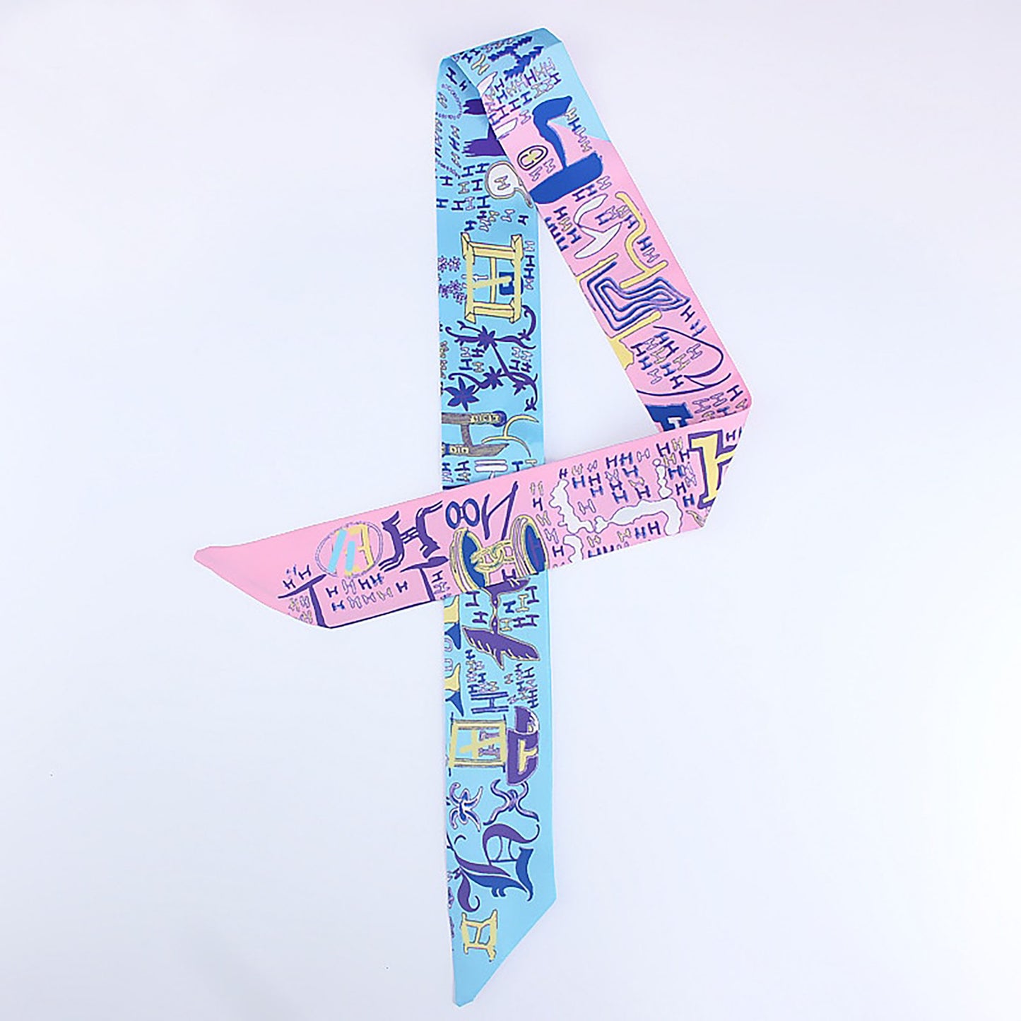 Letter Printed Skinny Scarf | Bag Handle | Bag Accessories | Hair Ribbon Headband | Neck Scarf